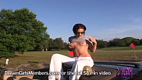 Cute Raver Girl Gets Naked At A Golf Course